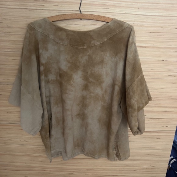 Oh My Gauze! boxy short sleeve top size 1 cotton ombre tan oversized minimalist‎ - Picture 6 of 8